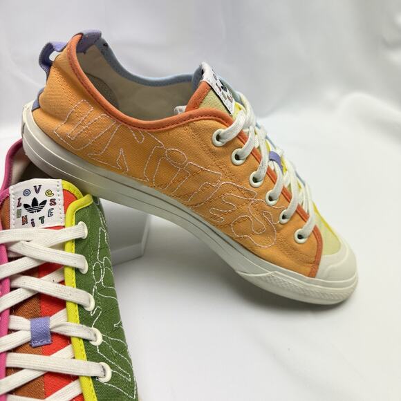 Adidas Love Unites Sneakers Men’s 11.5 Rainbow Pride Canvas Lace Up Shoes main image 10